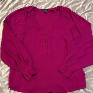 Express Women's Fuchsia Button-Down Blouse
